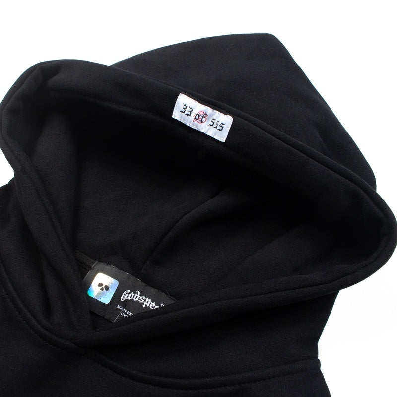 American High Street Godspeed Retro Printed Unisex Trendy Loose Hoodie