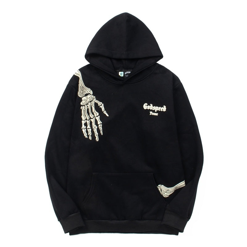 American High Street Godspeed Retro Printed Unisex Trendy Loose Hoodie