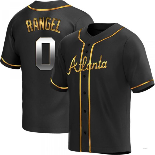 Atlanta Braves #0 Alan Rangel Black Golden Alternate Jersey Stitches Baseball Jerseys