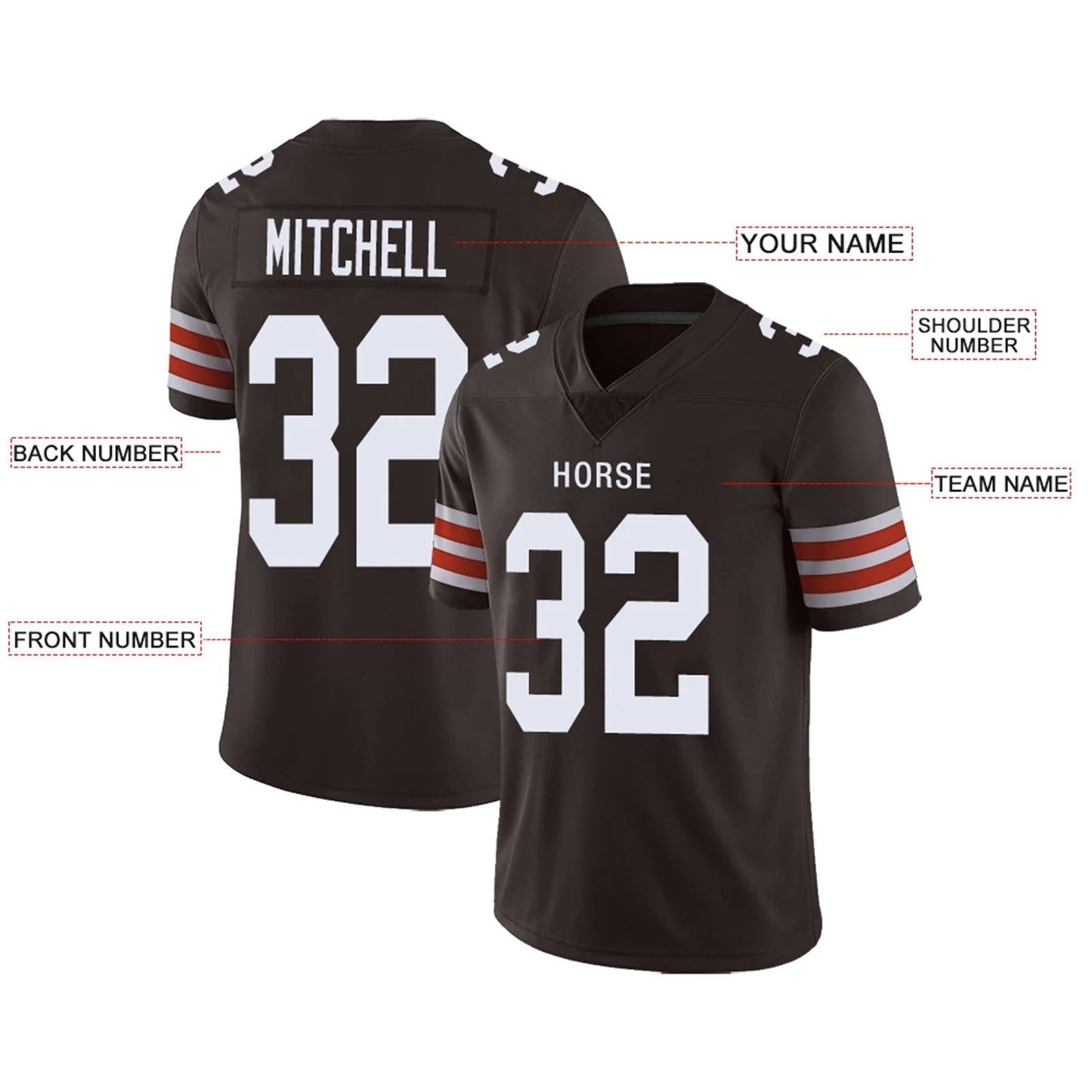 Custom C.Browns Brown Personalized Design Number for Men Women Youth and Your Own Name Footbal Jerseys