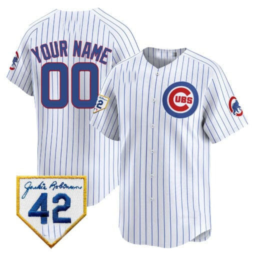 Custom Chicago Cubs 2024 Jackie Robinson Patch Vapor Premier Limited V2¨C All Stitched Baseball Jersey