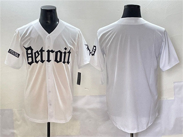 Detroit Tigers Blank White 'Motor Gothic Edition' Vapor Premier Limited Stitched Baseball Jersey