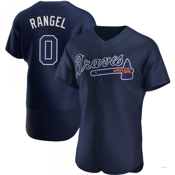 Atlanta Braves #0 Alan Rangel Navy Alternate Team Name Jersey Stitches Baseball Jerseys