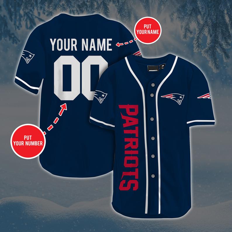 Personalized Custom NE.Patriots Baseball Jersey Short Sleeve Sports Jersey