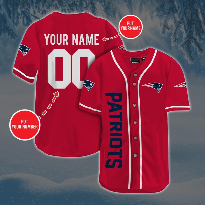 Personalized Custom NE.Patriots Baseball Jersey Short Sleeve Sports Jersey