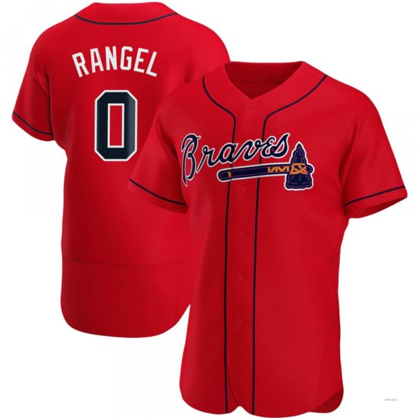 Atlanta Braves #0 Alan Rangel Red Alternate Jersey Stitches Baseball Jerseys