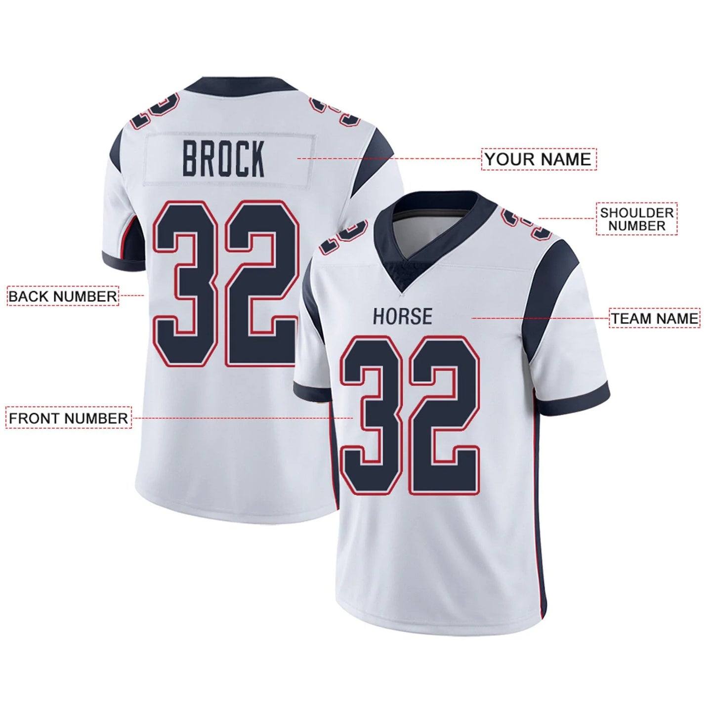 Custom NE.Patriots White Personalized Design Number for Men Women Youth and Your Own Name Footbal Jerseys