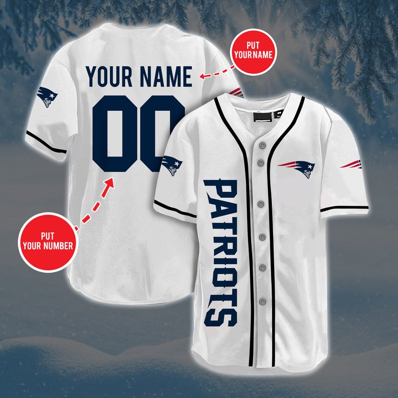 Personalized Custom NE.Patriots Baseball Jersey Short Sleeve Sports Jersey