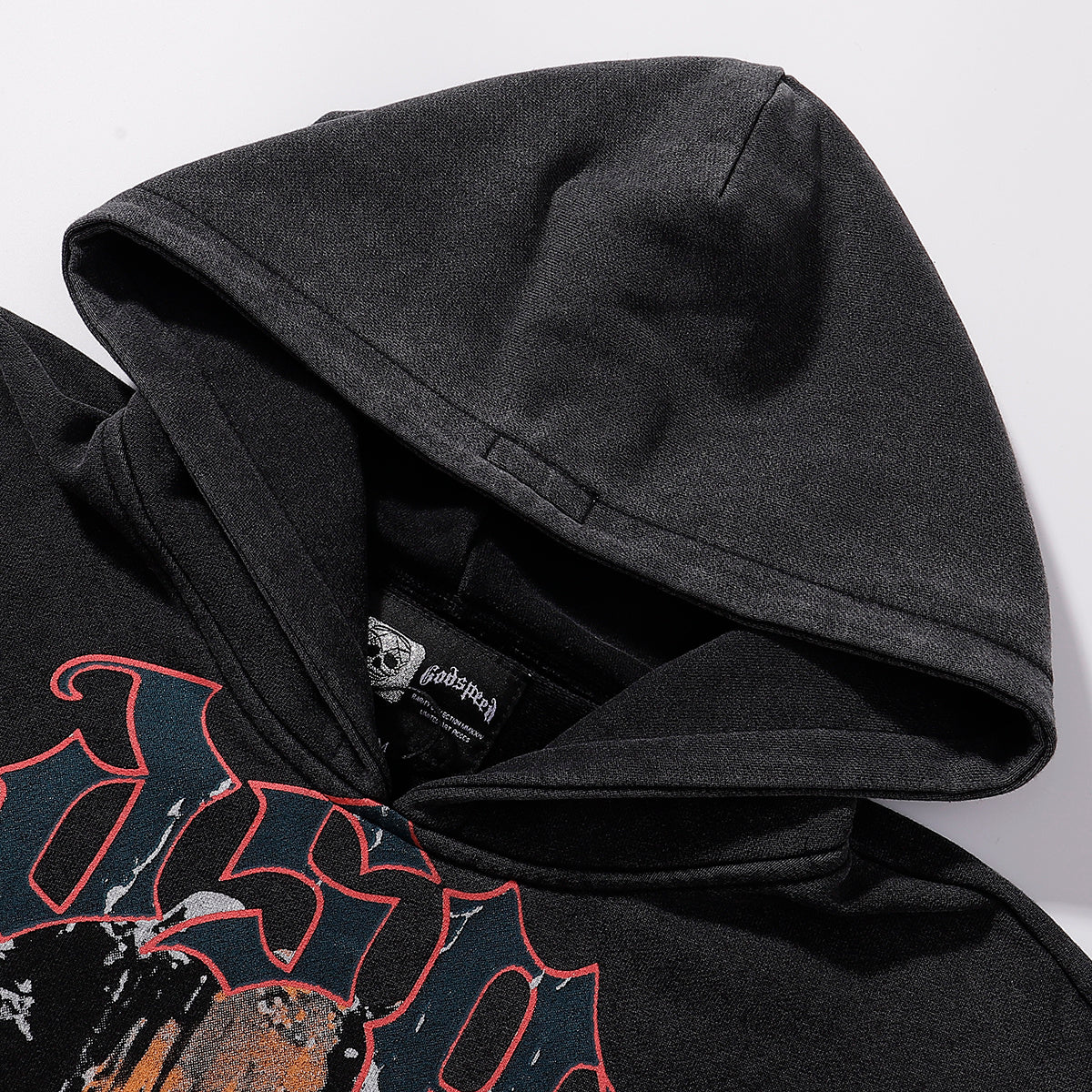 American High Street Godspeed Retro Printed Unisex Trendy Loose Hoodie