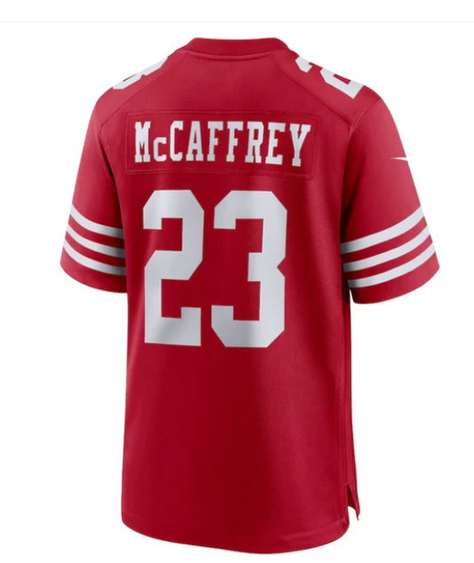 San Francisco 49ers #23 Christian McCaffrey Scarlet Game Player Jersey Stitched American Football Jerseys