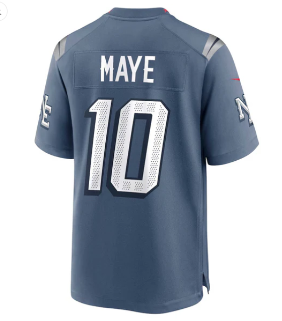 NE.Patriots #10 Drake Maye 2025 Rivalries Collection Game Jersey - Storm Blue Stitched