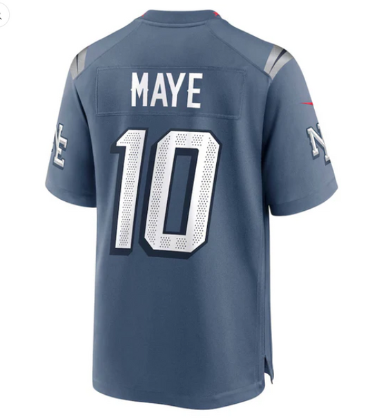 NE.Patriots #10 Drake Maye 2025 Rivalries Collection Game Jersey - Storm Blue Stitched