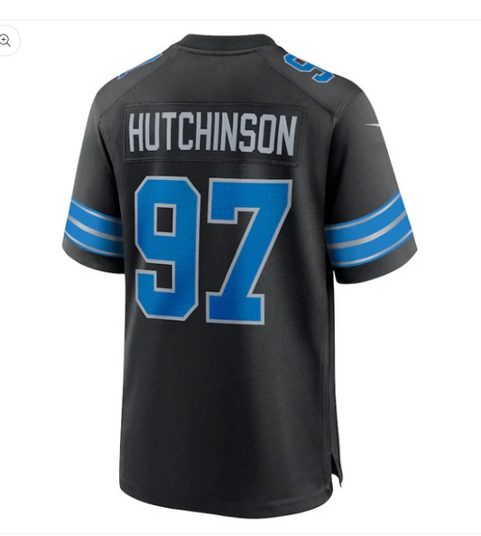 D.Lions #97 Aidan Hutchinson 2nd Alternate Game Jersey - Black American Football Jerseys
