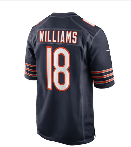 C.Bears #18 Caleb Williams 2024 Draft First Round Pick Player Game Jersey - Navy American Football Jerseys