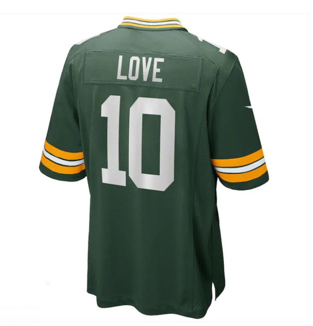 GB.Packers #10 Jordan Love Green Game Jersey Stitched American Football Jerseys