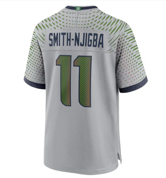 S.Seahawks #11 Jaxon Smith-Njigba 2025 Rivalries Collection Game Jersey - Wolf Gray Stitched