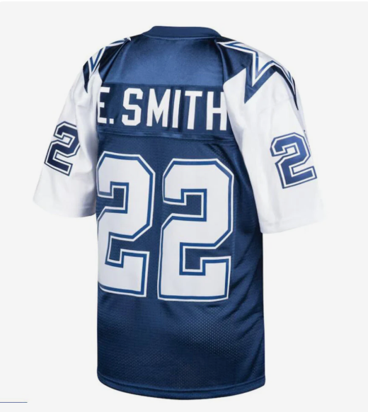 D.Cowboys #22 Emmitt Smith Navy 1995 Retired Player Game Football Jerseys