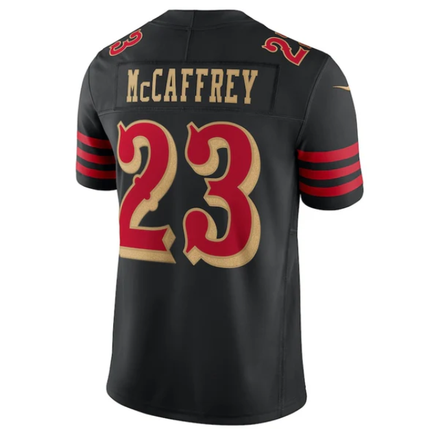 SF.49ers #23 Christian McCaffrey 2025 Rivalries Collection Limited Jersey - Black