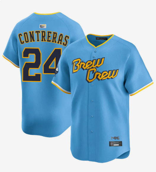 M.Brewers #24 William Contreras Player City Connect Limited Baseball Jerseys