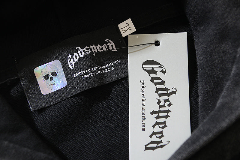 American High Street Godspeed Retro Printed Unisex Trendy Loose Hoodie