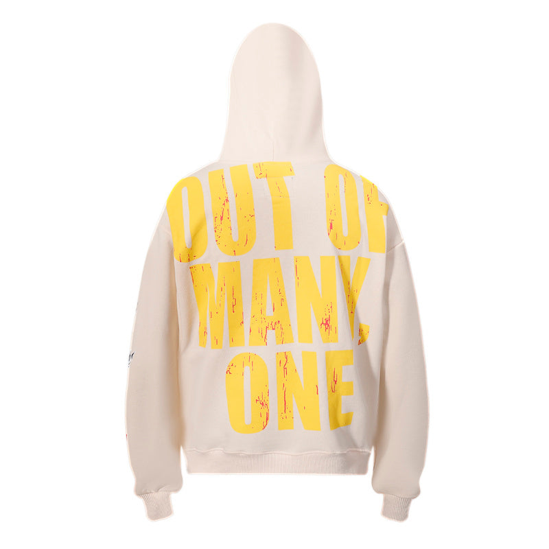 American High Street Godspeed Retro Printed Unisex Trendy Loose Hoodie