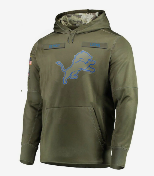 D.Lions Salute To Service Club Pullover Hoodie Stitched American Football Jerseys Player Game Jersey