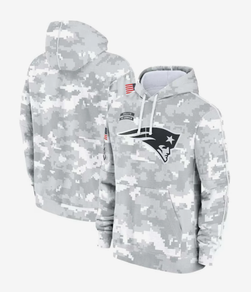NE.Patriots Salute To Service Club Pullover Hoodie Player Game Jersey -Stitched American Football Jerseys
