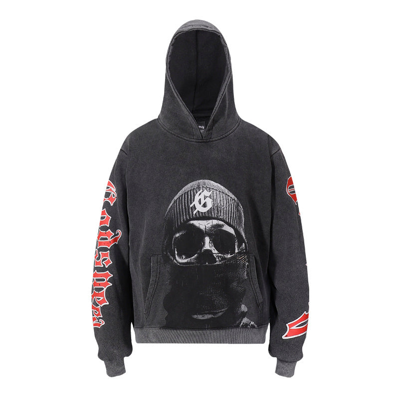 American High Street Godspeed Retro Printed Unisex Trendy Loose Hoodie