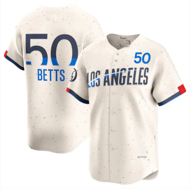 Los Angeles Dodgers #50 Mookie Betts Cream 2024 City Connect Limited Player Baseball Jerseys