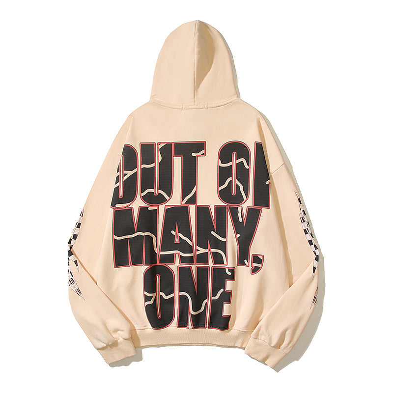 American High Street Godspeed Retro Printed Unisex Trendy Loose Hoodie