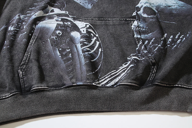 American High Street Godspeed Retro Printed Unisex Trendy Loose Hoodie