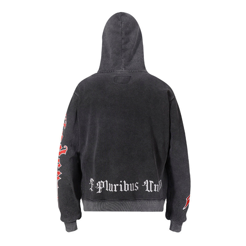 American High Street Godspeed Retro Printed Unisex Trendy Loose Hoodie