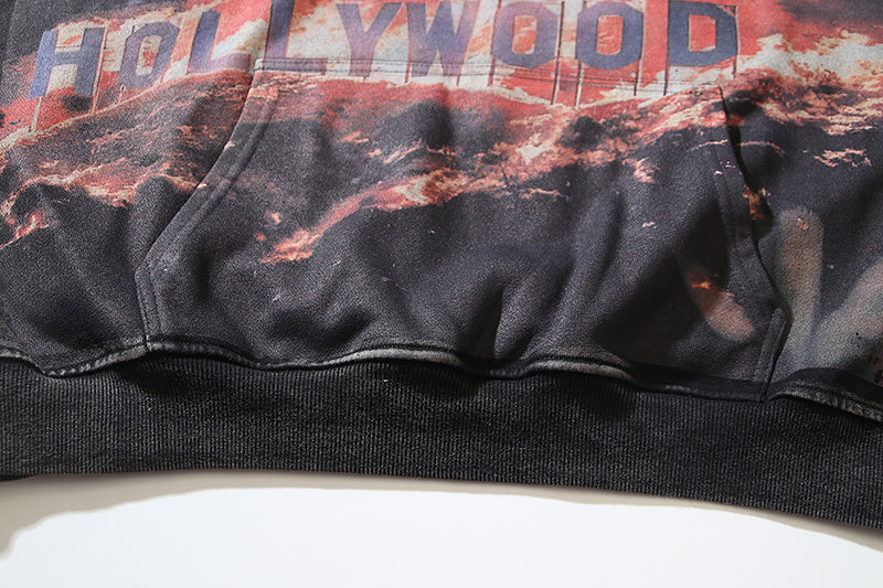 American High Street Godspeed Retro Printed Unisex Trendy Loose Hoodie