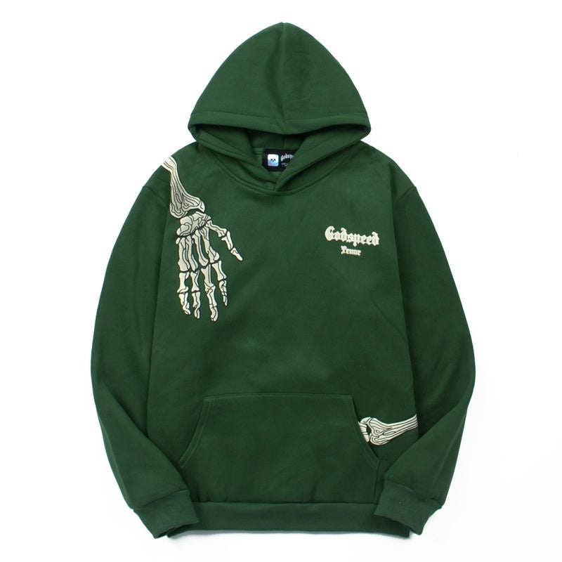 American High Street Godspeed Retro Printed Unisex Trendy Loose Hoodie