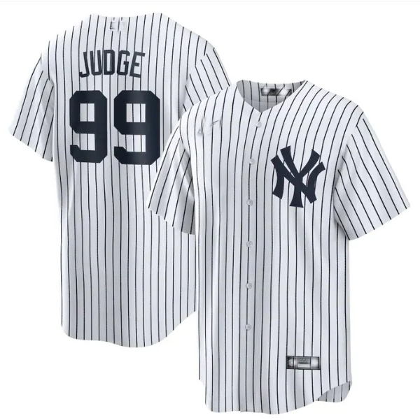 New York Yankees #99 Aaron Judge White Home Replica Player Name Jersey Baseball Jerseys