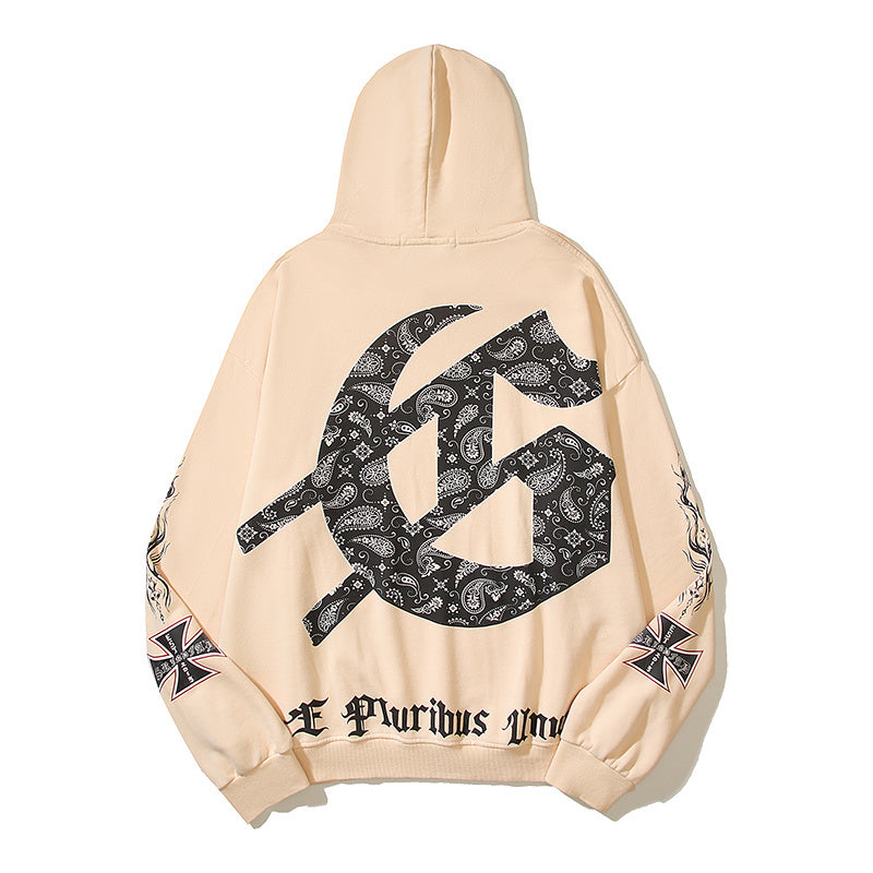 American High Street Godspeed Retro Printed Unisex Trendy Loose Hoodie
