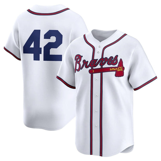 Atlanta Braves 2024 #42 Jackie Robinson Day Home Limited Jersey ¡§C White Stitches Baseball Jerseys
