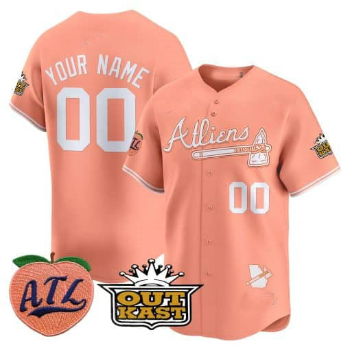 Custom Atlanta Braves Atliens & Peach Vapor Premier Limited ¡§C All Stitched Baseball Jersey