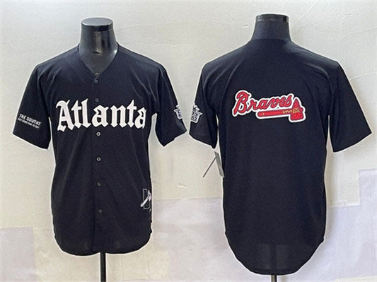 Atlanta Braves Black Team Big Logo Gothic South x Outkast Edition Vapor Limited Stitched Baseball Jersey