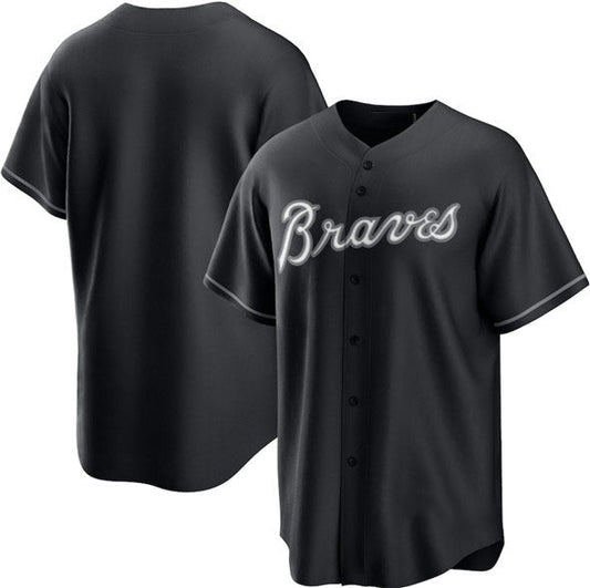 Atlanta Braves Blank Black Lights Out Limited Stitched Baseball Jersey