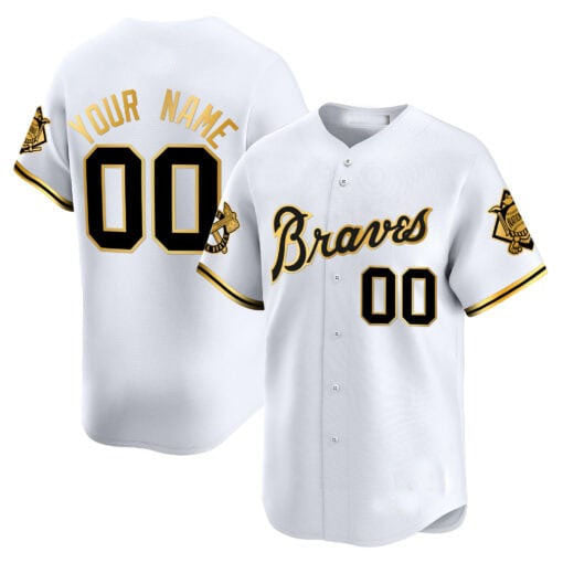 Custom Atlanta Braves Peaches n?¡¥ Cream Vapor Premier Limited ¡§C All Stitched Baseball Jersey