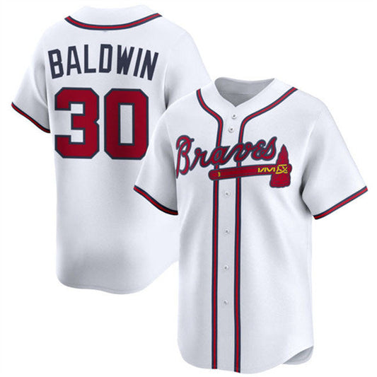 Atlanta Braves #30 Drake Baldwin White 2025 Home Limited Stitched Baseball Jersey