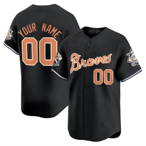 Custom Atlanta Braves Peaches n?¡¥ Cream Vapor Premier Limited ¡§C All Stitched Baseball Jersey