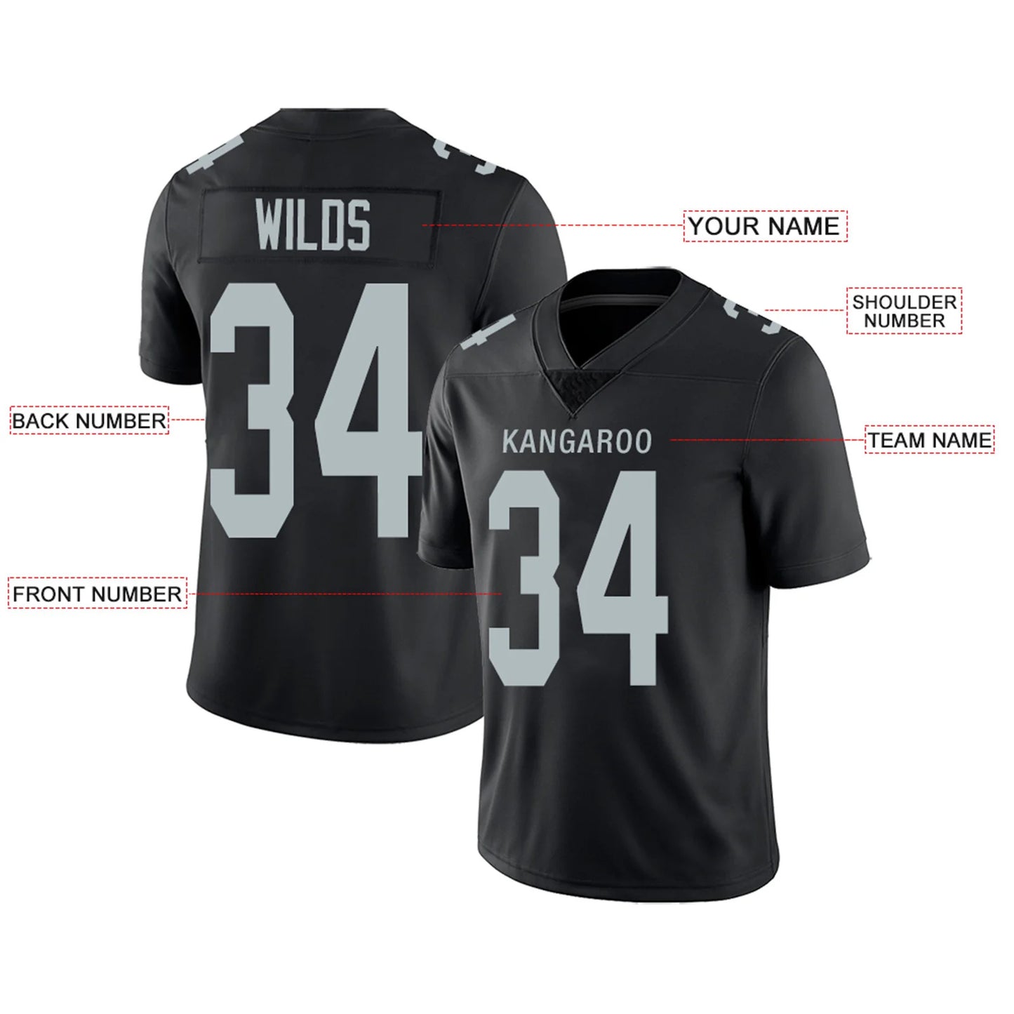 Custom LV.Raiders Black Personalized Design Number for Men Women Youth and Your Own Name Footbal Jerseys