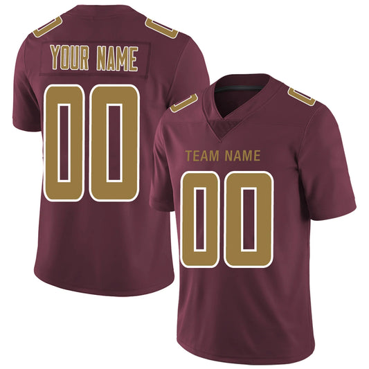 Custom W.Football Team Burgundy Personalized Design Number for Men Women Youth and Your Own Name Footbal Jerseys