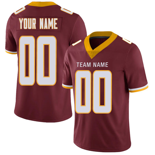 Custom W.Football Team Burgundy Personalized Design Number for Men Women Youth and Your Own Name Footbal Jerseys