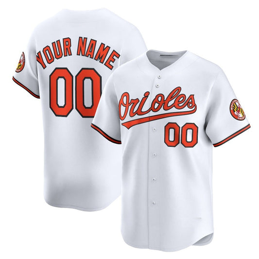 Custom Baltimore Orioles Home Limited Jersey – White Stitched Basebal Jersey