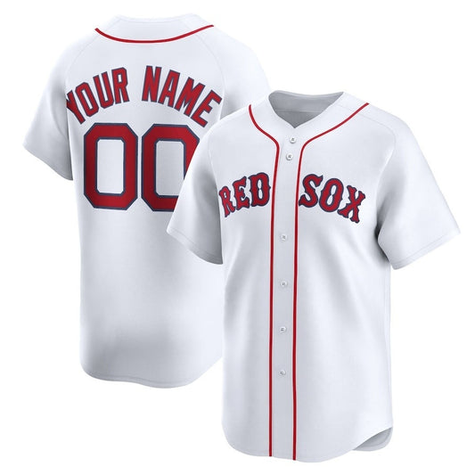 Custom Boston Red Sox Home Limited Jersey - White Stitched Basebal Jersey