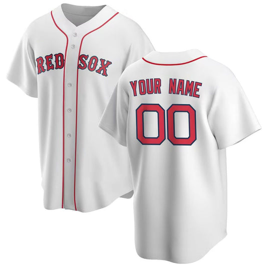 Custom Boston Red Sox Home Replica Jersey - White Stitched Basebal Jersey