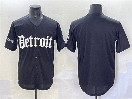 Detroit Tigers Blank Black 'Motor Gothic Edition' Vapor Premier Limited Stitched Baseball Jersey